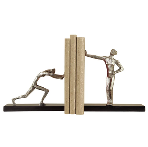 Argent fini hommes Figurine Sculpture solide serre-livres à collectionner cadeau d'affaires serre-livres en aluminium et organisateur de magazines - Product Image 1