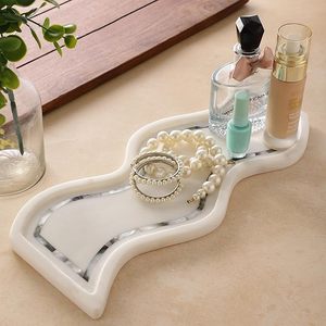 Bandeja de Diseño Tradicional y Estilo Moderno, Bañada en Mármol Natural, para Utensilios de Cocina, Decoración del Hogar, Bandeja para Servir - Product Image 5