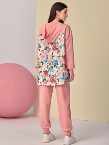 Ensemble de survêtement personnalisé pour femme, deux pièces, sweat-shirt et pantalon de jogging avec logo personnalisé, vêtements de sport tendance - Product Image 3