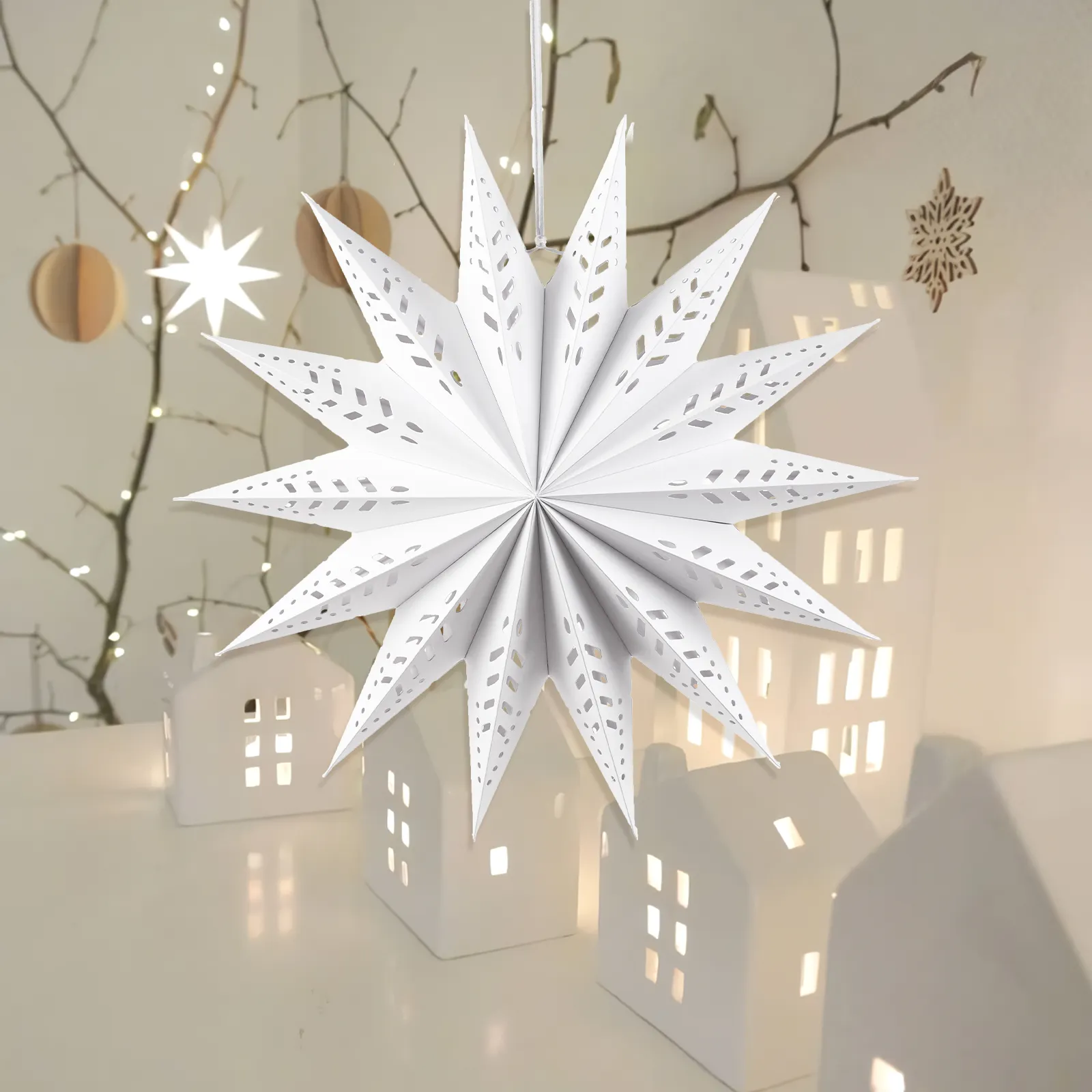 Recycled Paper White Origami Star Bulk White Paper Lanterns Origami Star Decor Arts Crafts Light Supplies