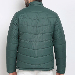 Chaqueta acolchada de lana para hombre de estilo personalizado 2025, manga larga con logotipo frontal de cuello levantado, precio al por mayor - Product Image 4