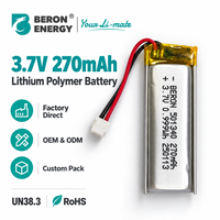 Batterie pour brosse à dents électrique 3.7V 270mAh 501340 1S1P, batterie LiPo rechargeable pour brosse à dents sonique, appareil de soins bucco-dentaires