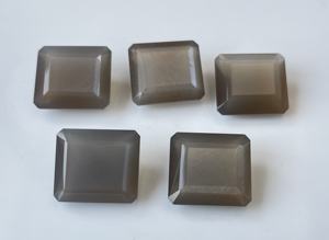 Piedra lunar gris natural 16X18mm Octágono facetado Calidad AAA-Piedra lunar gris Octágono facetado - Product Image 2