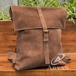 Hot Sale Suede Leather Travel Vintage Trend Custom Large Capacity Genuine Leather Backpack for Men & <b>Women</b> School <b>Bag</b> <b>Laptop</b> <b>Bag</b> - Product Image 1