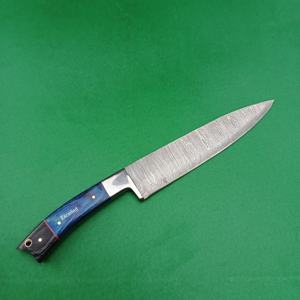 มีดทำครัวเหล็กดามัสกัสแบบกำหนดเองมีดตัดผักพร้อมปลอกหนัง - Product Image 5