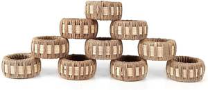 Nouveau fait à la main Jute Jute corde tissé serviette anneau créatif corde porte-serviettes fabricant en gros lot de 6 - Product Image 3