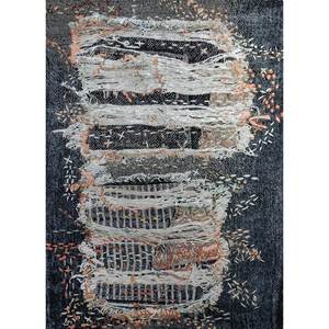 Uvenuti Abstract Pattern Hand Knotted Wool & Bamboo Silk <b>Rug</b> Grey & <b>Black</b> for Home Use-Srb(151) - Product Image 1