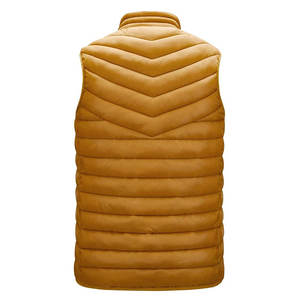 Venta directa de fábrica, ropa exterior informal de talla grande para hombre, diseño único, chaleco acolchado transpirable, tela de poliéster de nailon de invierno, MOQ bajo - Product Image 2