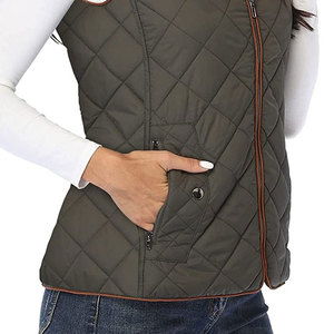 Horse Riding <b>Waistcoat</b> Stand Collar Sleeveless Padded Outdoor Stable Wear Ladies Equestrian <b>Quilted</b> Vest - Product Image 4