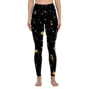 100% mallas de algodón para mujer de cintura alta de pana Tie Dye Gym Yoga Leggings con bolsillo para deporte entrenamiento Fitness - Product Image 2