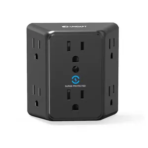 61W Universal Travel Adapter Unidapt GaN Type-C Charger, 3USB-A & 2 USB-C  PD Fast Wall Plug Adapter with UK/EU/AU/US Plugs Worldwide, Compatible with