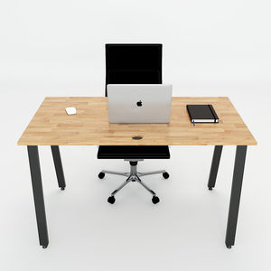 SFAT001 Aton <b>Simple</b> Computer <b>Desk</b> Single-Use Durable Rubberwood with Iron Frame Practical and Stylish Design - Product Image 3
