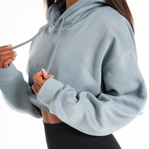 Manufacturer Blank Streetwear Hoodies French Terry Hoodie Custom Pullover Cropped Hoodie Women 2026 - Product Image 5