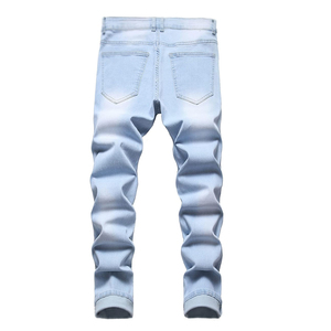 Pantalones de mezclilla ajustados, pantalones vaqueros rectos transpirables cómodos para hombre, precio al por mayor de moda para ropa de verano e invierno - Product Image 2