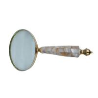 Elegant 8X Handheld Magnifier Glass with Gold-Plated Frame Lightweight Reading Magnifying Glass