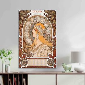 Impression Alphonse Mucha Femme du Zodiaque : Décoration sur toile Art Nouveau élégante, toile encollée - Product Image 1