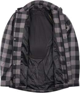 GK Men's Armored Checkered Flannel Biker Shirt Windproof <b>Waterproof</b> <b>Storage</b> Pockets CE Approved Armor Reinforced Flame-Retardant - Product Image 4