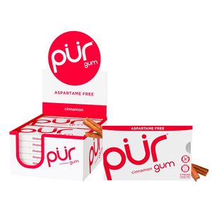 Goma PUR |   Chicle Sin Aspartamo |   100% Xilitol |   Goma de Mascar con Sabor a Canela Natural, 9 Piezas (Paquete de 12) - Product Image 5