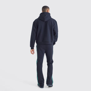 Conjunto de chándal con bordado desgastado al por mayor para hombre, conjunto de Sudadera con capucha y pantalón, chándal serigrafiado lavado ácido personalizado OEM - Product Image 4