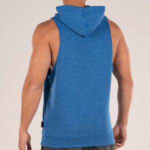 Hot Sale 100% Cotton Sleeveless Gym <b>Tank</b> <b>Top</b> Hoodies for Men Custom Wholesale Stonewashed and Embroidered for Winter Workouts - Product Image 5