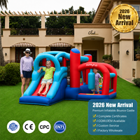 Château gonflable personnalisable avec toboggan extra large pour fêtes et événements en extérieur (jardin de villa)