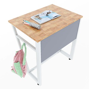 Bureau moderne pour enseignant et étudiant en bois de caoutchouc avec pieds en fer thermolaqué Victor 01 PSD008 - Product Image 2