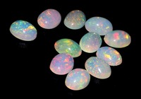 Opale naturelle multi-feu ovale de qualité supérieure 8x6mm, cabochon, pierre précieuse en vrac, certifiée par un tiers, vente en gros 1-2