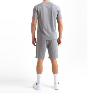 Custom Made High Quality Men's Summer Fitness <b>Set</b> Short Sleeve T-Shirt Shorts Breathable Casual Two-Piece Polyester/Cotton - Product Image 5