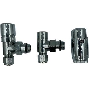 Válvulas Termostáticas Multicapa para Radiador Cromadas 1/2x16 mm, Cabezal Termostático de Control de Temperatura Incluido, Repuestos para Calefacción Doméstica - Product Image 1