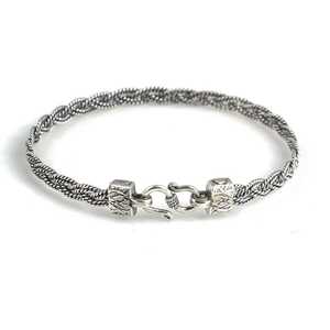 Bracelet en argent sterling 925 tressé à deux rangs avec fermoir pour cadeau - Product Image 3