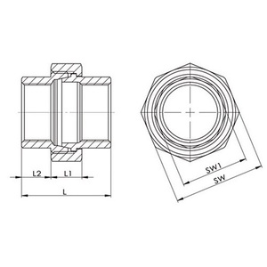 Conexión de Tornillo con Bridas Planas Springer Pack Tamaño 5-I/I NPS 1 1/2"-311 L 56 mm L1=19 mm L2=18.5 mm - Product Image 3