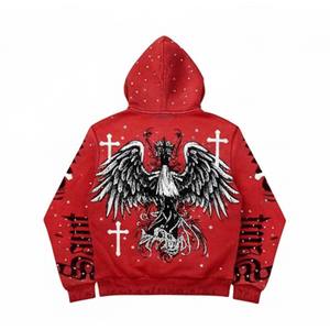 Sudadera con Capucha Personalizada con Pedrería de Jesucristo, Chaqueta de Invierno con Cremallera, Estilo Moderno, 100% Algodón Jersey, Ecológica, Resistente al Viento, Unisex - Product Image 2