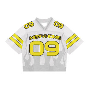 Logo personnalisé motif à manches courtes lâche évider au crochet maillot de football en maille hommes et femmes maillots de football tricotés - Product Image 4