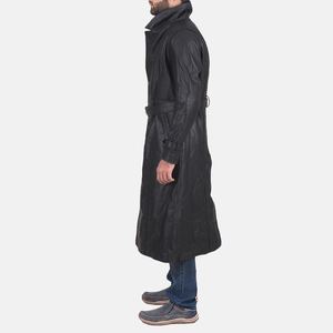 Pakistan's Best Customized Men's Winter <b>Leather</b> <b>Trench</b> <b>Coats</b> Wholesale OEM with Belt Closure Price - Product Image 3