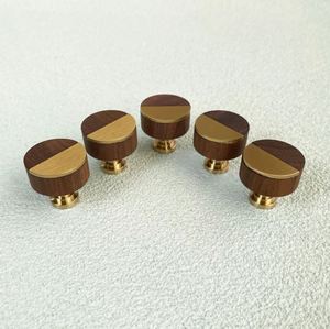 Luxury Brass & Wooden Knob <b>Pull</b> Cabinet Drawer <b>for</b> <b>Home</b> Dresser Door Cabinet Furniture Decorative Kitchen Wardrobe Handle Knobs - Product Image 1