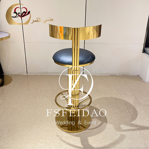 Sidixuan TA057 Modern Gold Metal <b>Bar</b> <b>Stool</b> with PU Leather Cushion Durable Adjustable Height for Home <b>Bar</b> Dining - Product Image 4
