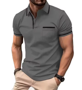 Camisas Polo de Manga Corta para Hombre, Transpirables, Casuales, Clásicas, con Cuello en V - Product Image 1