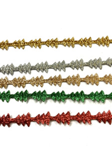 Adornos de árbol de Navidad plateados, cintas de encaje cortadas para decoraciones, ofertas en venta al por mayor - Product Image 5