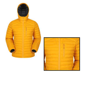 Veste d'hiver en toile imperméable tendance pour homme, vêtement décontracté confortable avec col à capuche zippé, couleur unie avec poche - Product Image 3