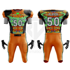 Nuevo uniforme de ropa deportiva con estampado personalizado, nuevo diseño personalizado, ropa de equipo transpirable, uniforme de fútbol americano - Product Image 1