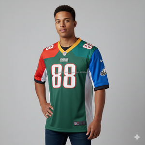 Camisetas de Práctica de Fútbol Americano Personalizadas, Duraderas y Transpirables para Hombre, Chalecos de Entrenamiento de Malla de Manga Corta, Compra al por Mayor a Precio Económico - Product Image 6