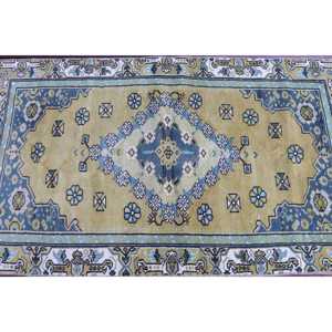 Alfombra de 2.8x5.4 pies, Alfombra Turca Vintage, Alfombra Ikat Azul - Product Image 4