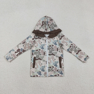 Sweat à capuche polo à manches longues pour bébés garçons et filles, motif camouflage de chasse du Sud, avec poches zippées - Product Image 3