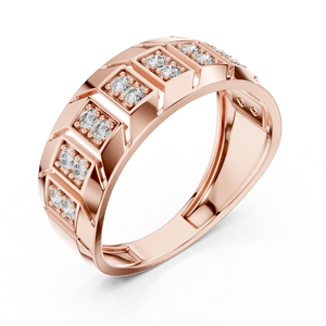 Bague de fiançailles en diamant de luxe avec un design structuré audacieux |   Bijoux de mariée haut de gamme - Product Image 2