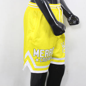 Short de basket-ball 100% polyester de haute qualité tricoté maille cordon mi solide décontracté respirant écologique Service OEM - Product Image 2