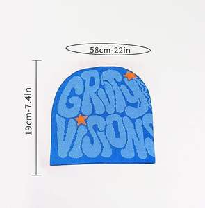 Bonnet chaud tricoté avec logo personnalisé Casquettes tête de mort Bonnets en tricot en gros Bon marché Broderie Mode Hiver Fournisseur direct OEM - Product Image 2