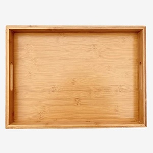 Juego de 2 bandejas decorativas de madera para café, té, mesa de comedor, bandeja superior para el hogar, oficina, bandeja para servir comida de boda - Product Image 4