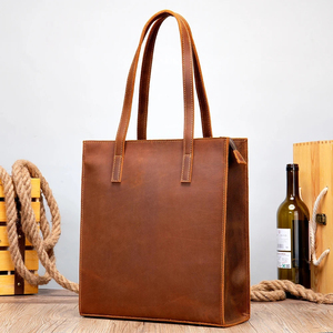 Classic Leather Laptop Messenger Bag with Crossbody Shoulder Handles Durable & Protective Design Portable Lightweight - Product Image 3