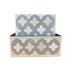 Dessous de verre à thé forme carrée produit de qualité supérieure MDF et incrustation d'os Style classique pour la maison hôtel bureau par HF CRAFTS - Product Image 3