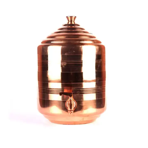 Indian Handmade Polished Hand Hammered Pure Copper Modern <b>Water</b> <b>Dispenser</b> Pot Ayurveda Healing <b>Water</b> Storage for Saniya - Product Image 5